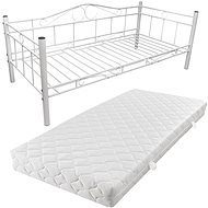 SHUMEE denní postel s matrací 90 × 200 cm, kov, bílá, 270714 - Postel