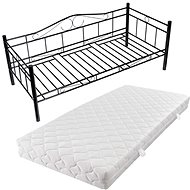 SHUMEE denní postel s matrací 90 × 200 cm, kov, černá, 270705 - Postel