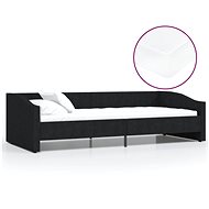 SHUMEE válenda s matrací a USB 90 × 200 cm, textil, černá, 3080417 - Postel
