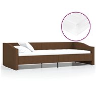 SHUMEE válenda s matrací a USB 90 × 200 cm, textil, hnědá, 3080409 - Postel