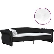 SHUMEE válenda s matrací a USB 90 × 200 cm, textil, černá, 3080377 - Postel