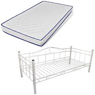 SHUMEE denní postel s matrací 90 × 200 cm, kov, bílá, 270584 - Postel