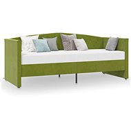 SHUMEE válenda s matrací a USB 90 × 200 cm, samet, světle zelená, 3080357 - Postel