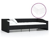 SHUMEE válenda s matrací a USB 90 × 200 cm, textil, černá, 3080427 - Postel
