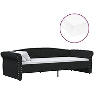 SHUMEE válenda s matrací a USB 90 × 200 cm, textil, černá, 3080397 - Postel