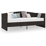 SHUMEE válenda s matrací a USB 90 × 200 cm, samet, černá, 3080349 - Postel