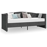 SHUMEE válenda s matrací a USB 90 × 200 cm, samet, tmavě šedá, 3080366 - Postel