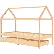 Shumee dětský se zásuvkami masivní borovice 90×200 cm, 322138 - Bed