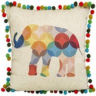 with pompoms and print - Pillowcase