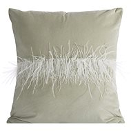 Velvet decorated with feathers - Pillowcase