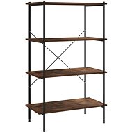 Shumee policový se 4 policemi černý a tmavé dřevo 80×40×130 cm, 336345 - Regál
