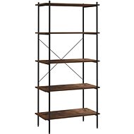 Shumee policový s 5 policemi černý a tmavé dřevo 80×40×163 cm, 336349 - Shelving Unit