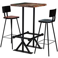 3-piece bar set solid recycled wood multicolour 245398 - Bar Set
