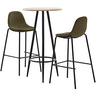 3-piece bar set textile brown 279842 - Bar Set