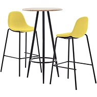 3-piece bar set textile yellow 279846 - Bar Set
