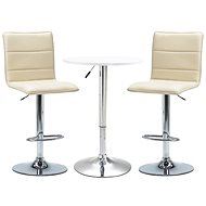 3-piece bar set faux leather white 279606 - Bar Set