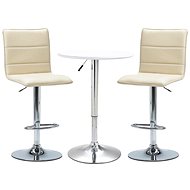 3-piece bar set faux leather white 279608 - Bar Set