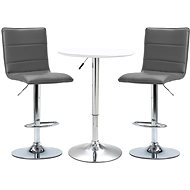 3-piece bar set faux leather white 279614 - Bar Set