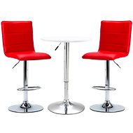 3-piece bar set faux leather white 279618 - Bar Set