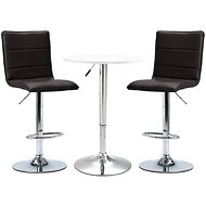 3-piece bar set faux leather white 279630 - Bar Set