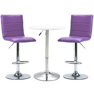 3-piece bar set faux leather white 279642 - Bar Set