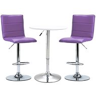 3-piece bar set faux leather white 279644 - Bar Set