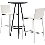 3-piece bar set faux leather white 279728 - Bar Set
