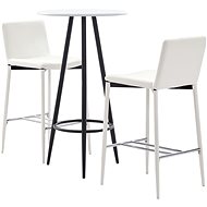 3-piece bar set faux leather white 279774 - Bar Set