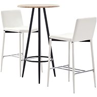 3-piece bar set faux leather white 279820 - Bar Set