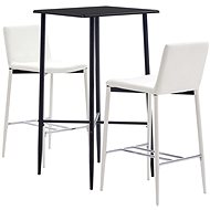 3-piece bar set faux leather white 279935 - Bar Set