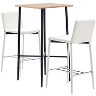 3-piece bar set faux leather white 3050037 - Bar Set