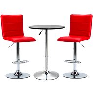 3-piece bar set faux leather black 279617 - Bar Set