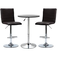 3-piece bar set faux leather black 279629 - Bar Set