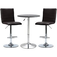3-piece bar set faux leather black 279631 - Bar Set