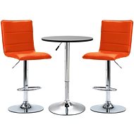 3-piece bar set faux leather black 279635 - Bar Set