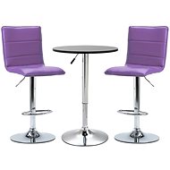 3-piece bar set faux leather black 279641 - Bar Set