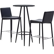 3-piece bar set faux leather black 279726 - Bar Set