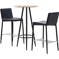 3-piece bar set faux leather black 279818 - Bar Set