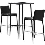3-piece bar set faux leather black 279933 - Bar Set