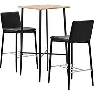 3-piece bar set faux leather black 3050035 - Bar Set
