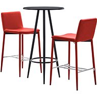 3-piece bar set faux leather red 279734 - Bar Set