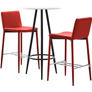 3-piece bar set faux leather red 279780 - Bar Set