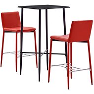 3-piece bar set faux leather red 279941 - Bar Set