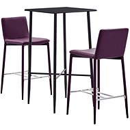 3-piece bar set faux leather purple 279949 - Bar Set