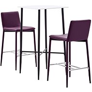 3-piece bar set faux leather purple 3050000 - Bar Set
