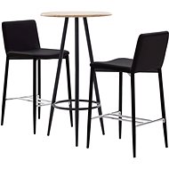 3-piece bar set faux leather brown 279830 - Bar Set