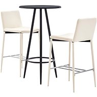 3-piece bar set faux leather cream 279730 - Bar Set