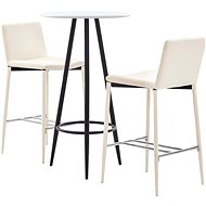 3-piece bar set faux leather cream 279776 - Bar Set