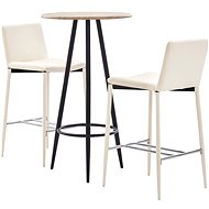 3-piece bar set faux leather cream 279822 - Bar Set