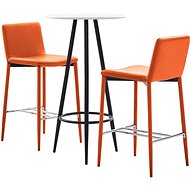 3-piece bar set faux leather orange 279786 - Bar Set